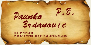 Paunko Brdanović vizit kartica